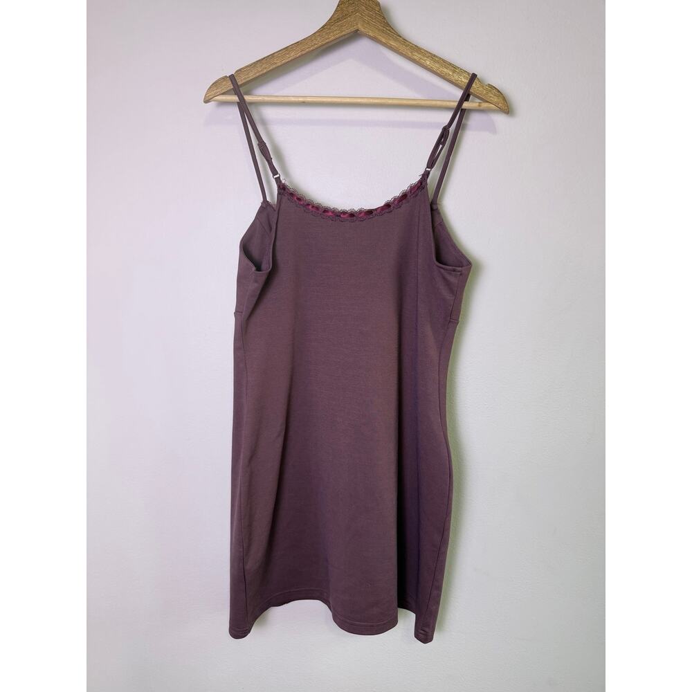 LA Hearts Lace Trim Ribbon Tie Mini Dress Purple Spaghetti Strap Size M - Picture 3 of 5